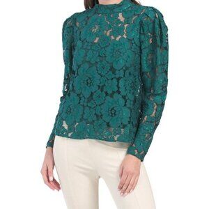 WAYF Lace Top Blouse Green Women Size XS